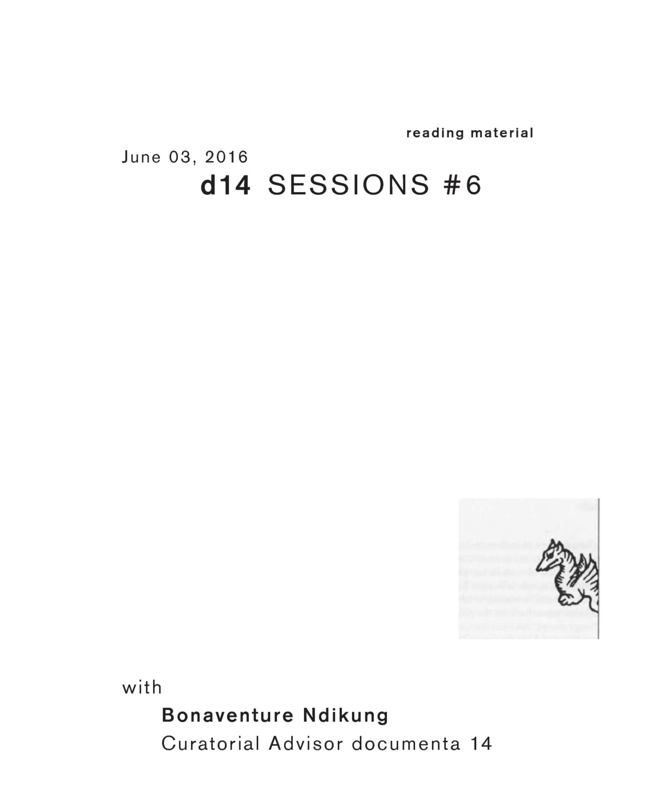 Membrane d14 SESSIONS #6 with Bonventure Ndikung, Curatorial Advisor d14