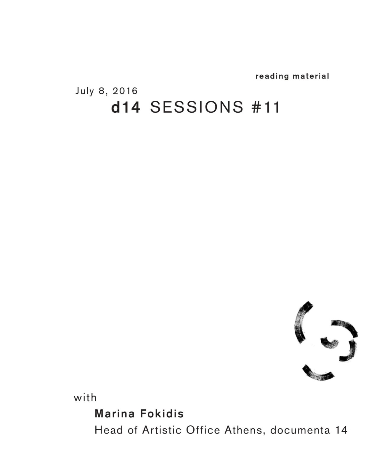 Membrane d14 SESSIONS #11 with Marina Fokidis, Head of Artistic Office Athens, d14